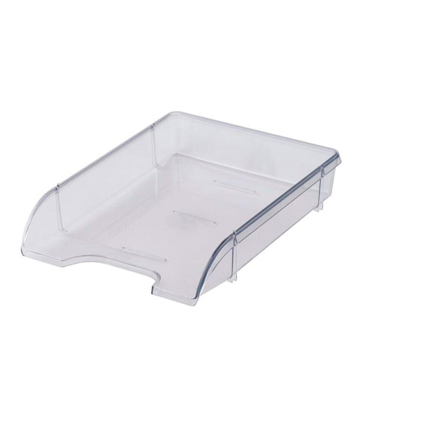 Лоток для бумаг горизонтальный Attache, пластик, отделений 1, цвет прозрачный, Беларусь