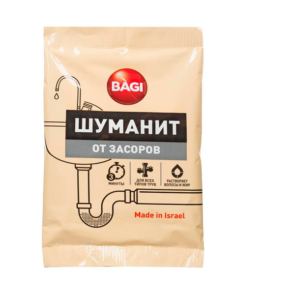 Средство для прочистки труб Bagi, "Шуманит",   70 г, гранулы, Израиль