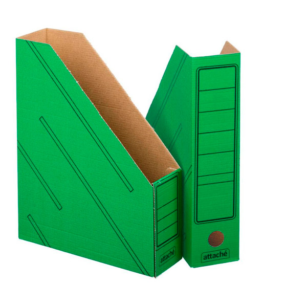 Накопитель Attache, 75 мм, картон, цвет зеленый, сборный, комплект 2 шт., Россия
