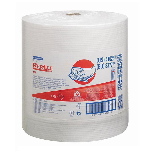 Протирочный материал нетканый, Kimberly Clark, "Wypall", рулон, 1-сл, 161,5 м, цвет белый, 8377