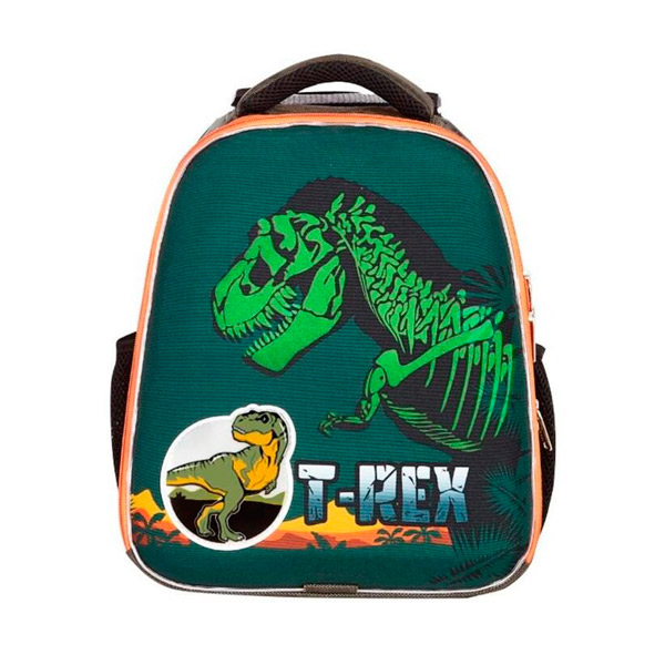 Ранец №1 School, "Школьные товары T-Rex", 14,5*28*36 см, ортопедическая спинка, отделений 2, карманов 2, Россия