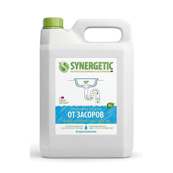 Средство для прочистки труб Synergetic, 5000 мл, гель, Россия