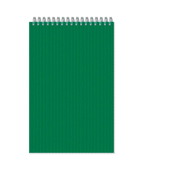 Блокнот А5 на спирали сверху, 50 листов, клетка, "Микровельвет", зеленый, Россия