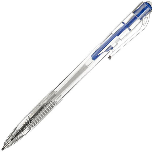 Ручка шариковая автоматическая одноразовая Attache Economy, цвет чернил синий, толщина линии письма 0,7 мм, корпус пластик, прозрачный