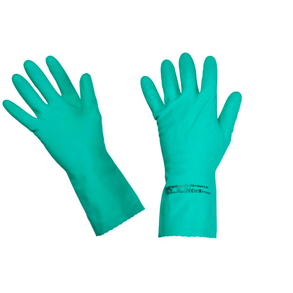 Перчатки латексные, р-р L, внутр.напыление хлопковое, Vileda Professional, цвет зеленый, 100754, Малайзия