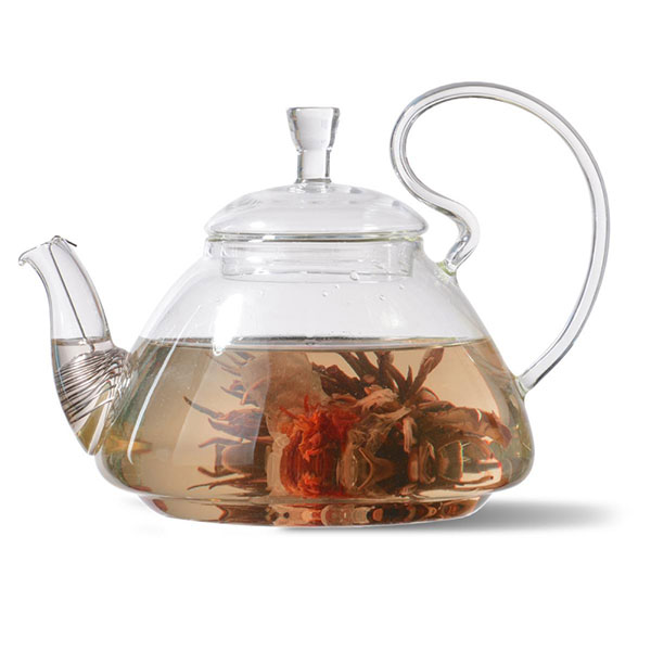 Чайник заварочный Tima, "Дикая вишня", боросиликатное стекло/нержавеющая сталь,  600 мл, Китай