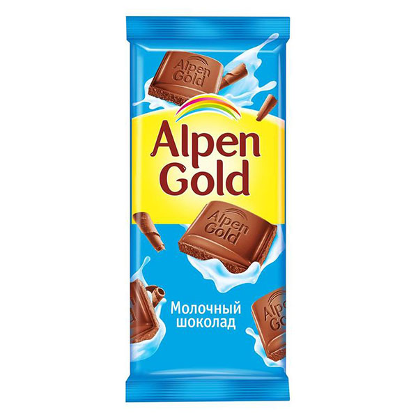 Шоколад Alpen Gold, молочный, вес   85 г, Россия