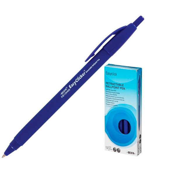 Ручка шариковая автоматическая Beifa, KB139400, цвет чернил синий, толщина линии письма 0,5 мм, синий, Китай