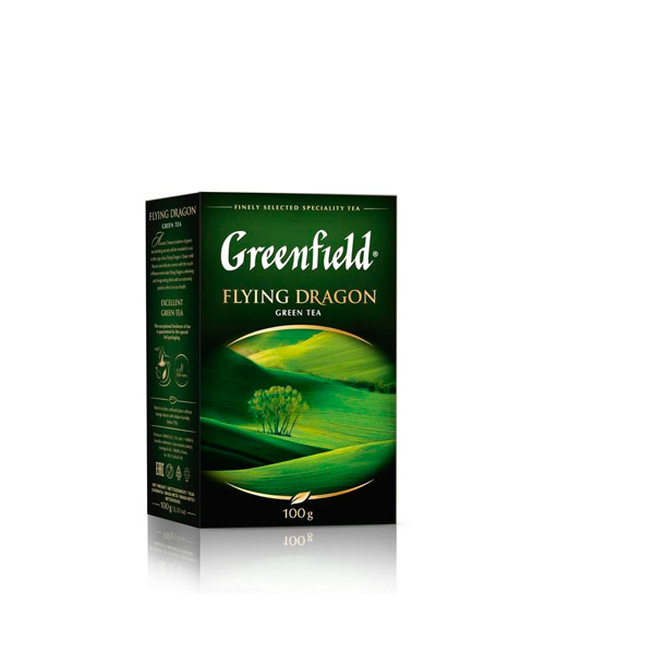 Чай листовой вес 100 г, Greenfield, "Flying Dragon", зеленый, классический, Россия, 0357