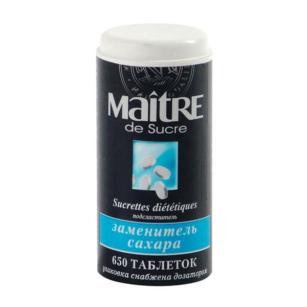 Сахарозаменитель Maitre, "de Sucre", таблетки, в упаковке 650 шт., вес 39 г, Финляндия