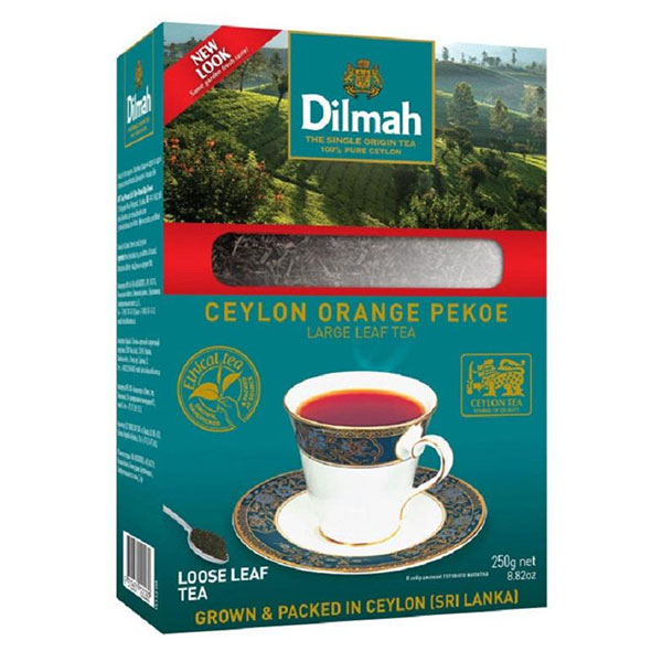 Чай листовой вес 250 г, Dilmah, "CEYLON ORANGE PEKOE", черный, классический, Шри-Ланка