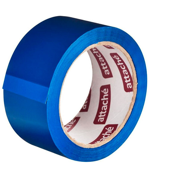Клейкая лента упаковочная 48 мм*66 м, плотность 45 мкм, цвет синий, Attache, Россия