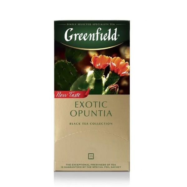 Чай GREENFIELD Exotic Opuntia, 25пак, черный, гибискус, натур.аром."опунция", базилик, груша. 1632-10