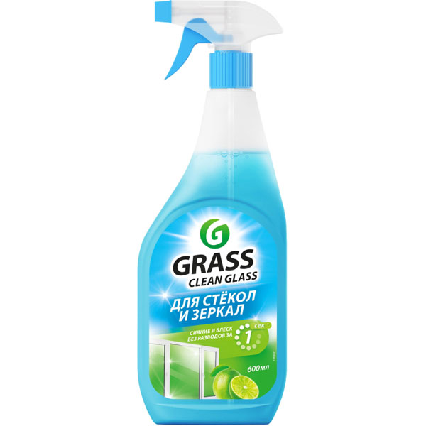 GRASS Clean Glass, 600мл, Средство для стекол и зеркал Grass Clean Glass голубая лагуна 600мл, с курком, (125247)