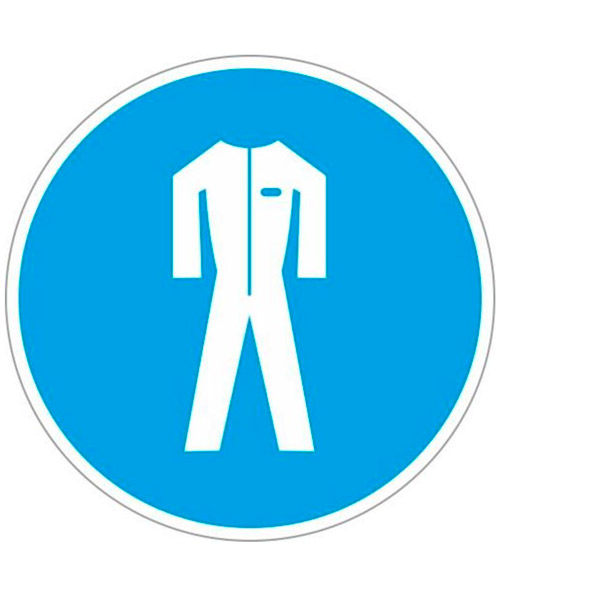 Знак предписывающий, "Работать в защитной одежде", диаметр 200 мм, самоклеящаяся пленка ПВХ, ГАСЗНАК, Россия