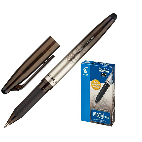Ручка гелевая со стираемыми чернилами Pilot, "Frixion PRO", цвет чернил черный, толщина линии письма 0,35 мм, Япония