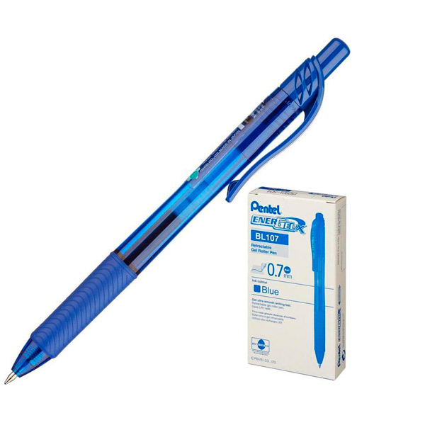 Автоматическая гелевая ручка Pentel, цвет чернил синий, толщина линии письма 0,35 мм, Япония