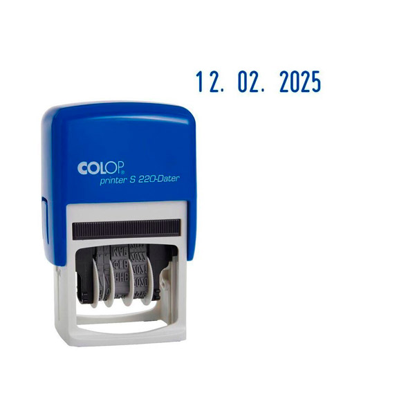 Датер-мини Colop, S220Bank, месяц цифрами, размер шрифта 4 мм, 1 строка, оттиск синий, автомат, Чехия