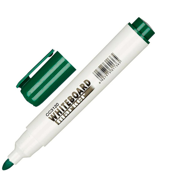 Маркер для белых досок круглый, толщина линии письма 5 мм, CC3120, цвет чернил зеленый, Китай