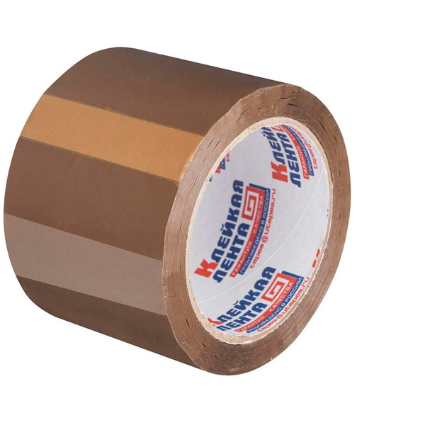 Клейкая лента упаковочная 75 мм*66 м, плотность 47 мкм, цвет коричневый, Россия