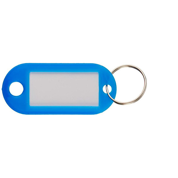 Брелоки для ключей комплект 10 шт., цвет синий, пластик, 49,5*22 мм, инфо-окно 28*14 мм, Китай