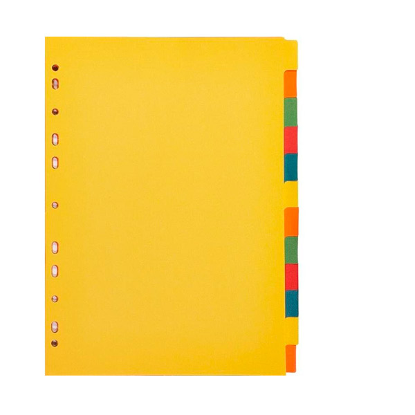 Разделитель картонный A4, 12 листов, по цветам (без индексации), ассорти, титульный лист, Attache, Россия