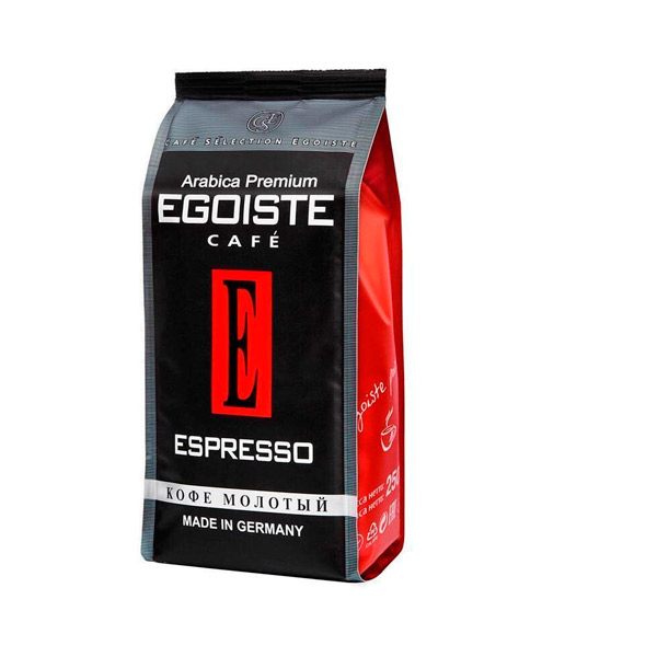 Кофе молотый Egoiste, "Espresso", вес 250 г, 100% Арабика, Германия