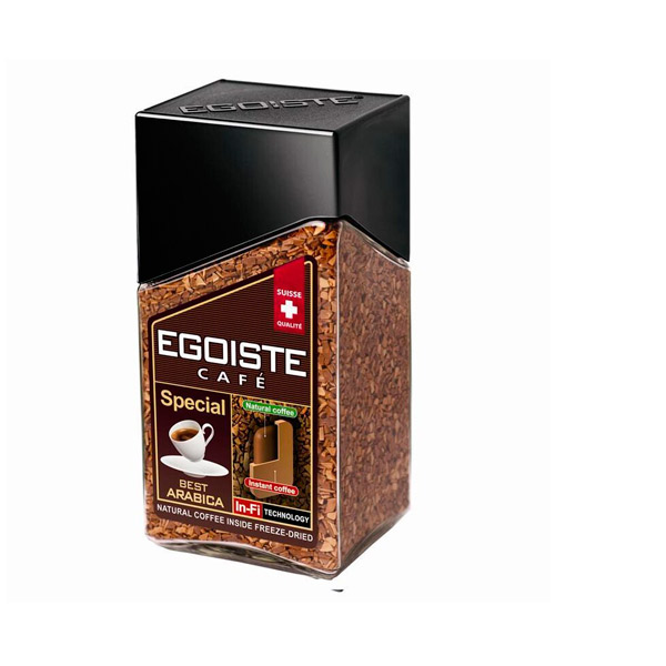 Кофе растворимый, Egoiste, "Special", вес  100 г, упаковка стеклянная банка, Италия