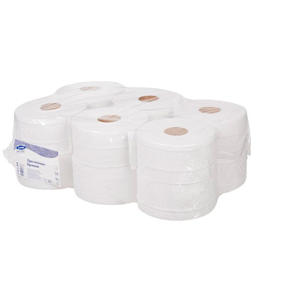 Туалетная бумага в рулонах, Luscan PROFESSIONAL, T2, 2-сл, 12 рул*170 м, цвет белый, 368529