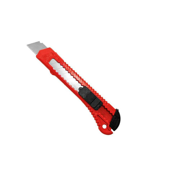 Нож канцелярский 18 мм, фиксатор, цвет красный, Китай