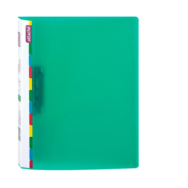 Папка с зажимом A4, Attache, "Diagonal", пластик, ширина корешка 17 мм, цвет зеленый, в упаковке 30 шт., Россия