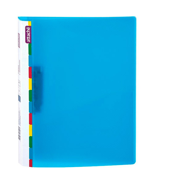 Папка с зажимом A4, Attache, "Diagonal", пластик, ширина корешка 17 мм, цвет синий, Россия