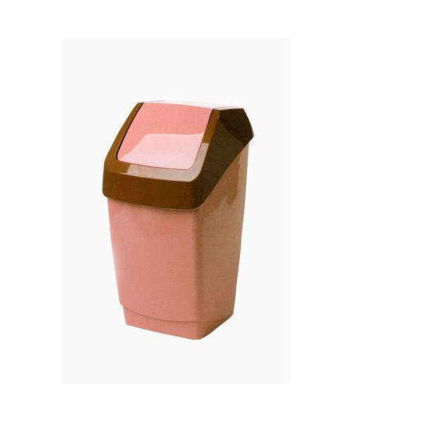 Ведро-контейнер 25 л, цвет бежевый мрамор, качающаяся крышка, М-пластика, Россия