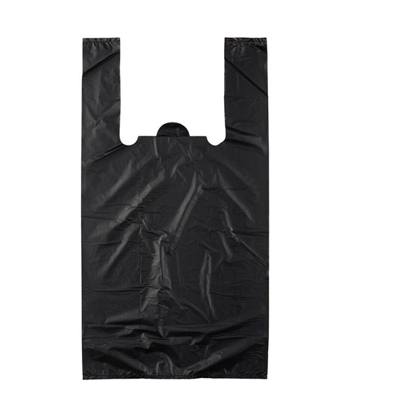 Пакет полиэтиленовый "майка", Знак качества, 30+18*56 см, пл. 28 мкм, комплект 100 шт., цвет черный, Россия