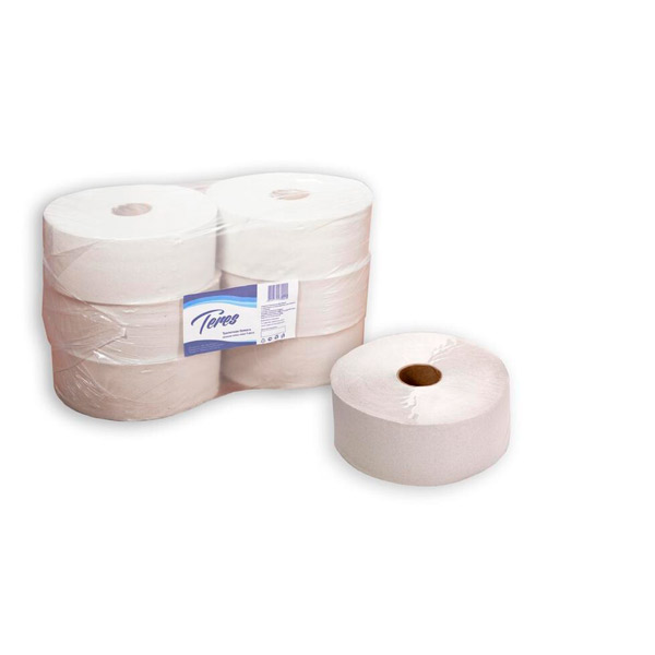 Туалетная бумага в рулонах, Терес, "Эконом макси", T1, 1-сл,  6 рул*480 м, цвет натуральный, T-0014