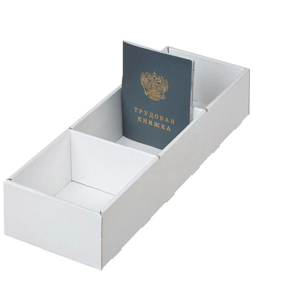 Картотека вертикальная, A6, на 70 трудовых книжек, цвет белый, Россия