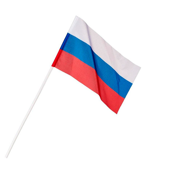 Флаг триколор РФ, 18*12 см, Шелк, Россия