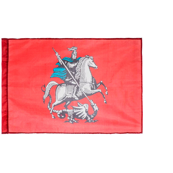 Флаг герб Москвы, 90*135 см, Шелк, Россия