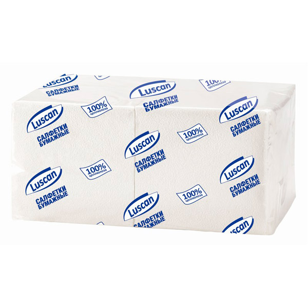 Салфетки бумажные Luscan, "Profi Pack", 400 шт., 1-сл, 24*24 см, цвет белый, Россия