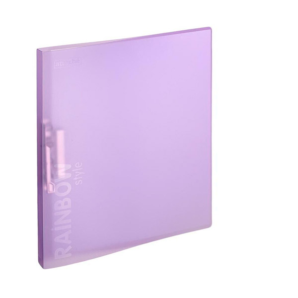 Папка с зажимом A4, Attache, "Rainbow Style", пластик, ширина корешка 18 мм, цвет фиолетовый, в упаковке 20 шт., Россия