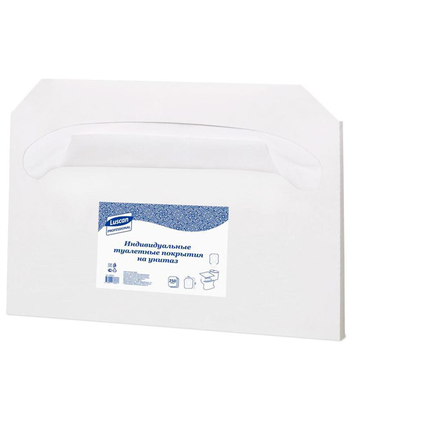 Одноразовые покрытия для унитаза Luscan, "PROFESSIONAL", 1 уп./250 штук, цвет белый, 370*358 мм