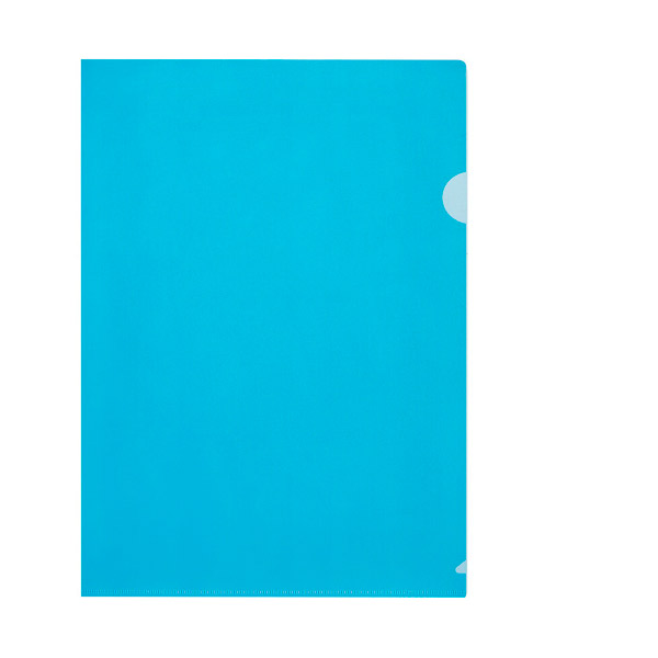 Папка-уголок A4, Attache Economy, пл. 100 мкм, в упаковке 10 шт., прозрачная тонированная, цвет синий, отделений 1, фактура песок, Россия