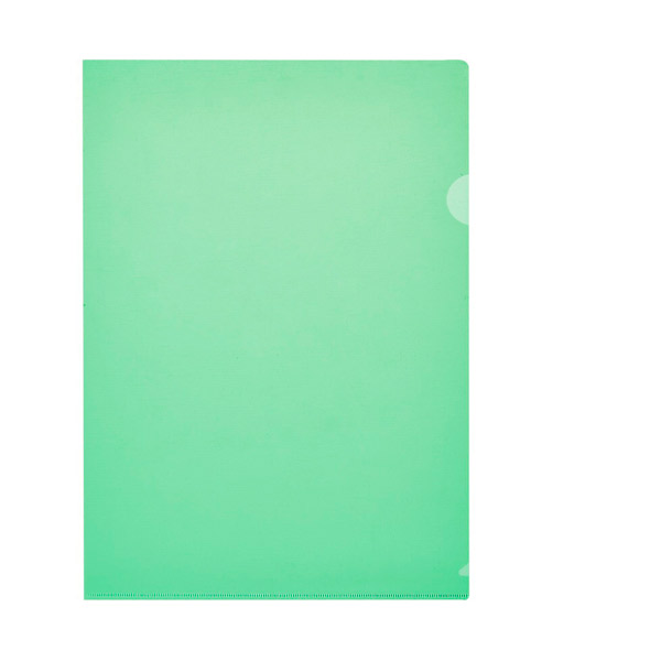 Папка-уголок A4, Attache Economy, пл. 100 мкм, в упаковке 10 шт., прозрачная тонированная, цвет зеленый пастель, отделений 1, фактура песок, Россия