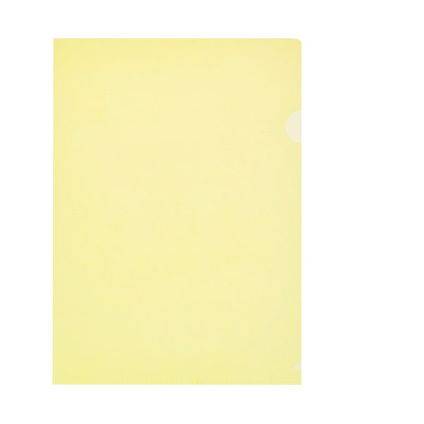 Папка-уголок A4, Attache Economy, пл. 100 мкм, в упаковке 10 шт., прозрачная тонированная, цвет желтый пастель, отделений 1, фактура песок, Россия