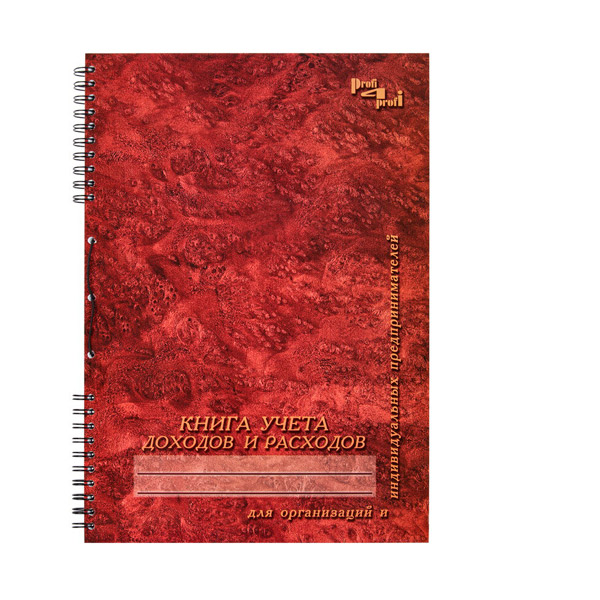 Книга учета доходов и расходов, 96 листов, обложка картон, крепление спираль, A4, Полином, Россия