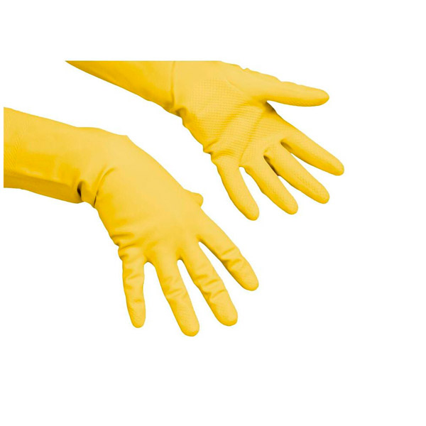 Перчатки латексные, р-р M, внутр.напыление хлопковое, Vileda, "PROFESSIONAL", цвет желтый, 100759, Германия