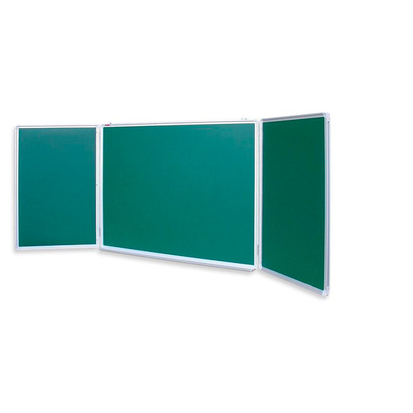 Доска для мела, магнитная, трехсекционная (двустворчатая), Attache, 100*300 см, цвет зеленый, Россия