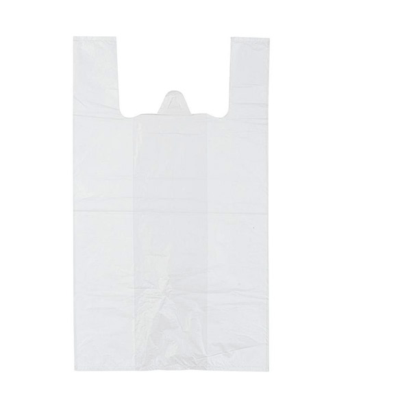 Пакет полиэтиленовый "майка", 30+18*55 см, пл. 15 мкм, комплект 100 шт., цвет белый, Россия