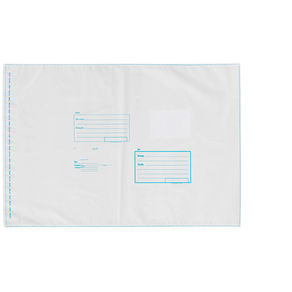 Пакет почтовый полиэтиленовый нестандартный, 360*500 мм, 3 слоя, в упаковке  1 шт., печать "куда-кому", стрип, Amerplast, Финляндия