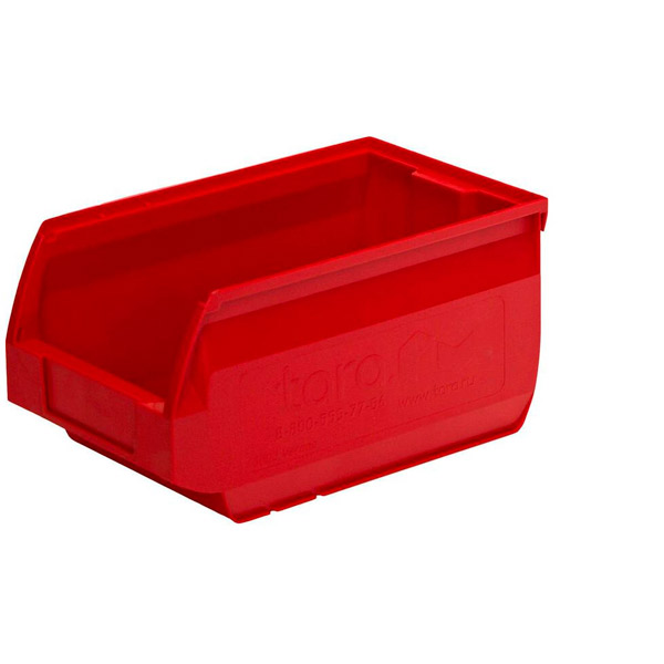 Ящик (лоток)  для склада универсальный, полипропилен, 250*150*130 мм, Verona, цвет красный, Россия